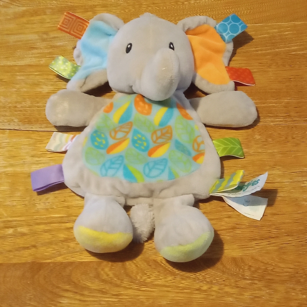Taggies Signature Collection Mary Meyer Baby Elephant Buddy Gray Plush Toy